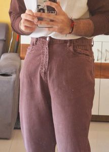 Burgundy Casual Pants