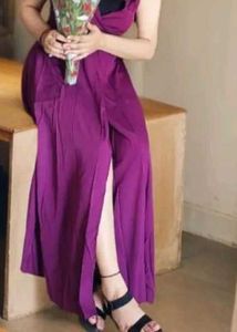 Purple Maxi Dress with Slit