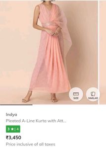 Indya Maxi Dress With Attached Dupatta