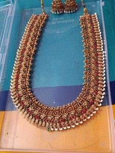 Antique Gold Necklace &amp; Earring Set