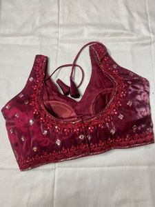 Maroon Embroidered Blouse