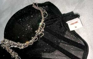 Brand New ( Urbanic)Black Sequined Mesh Corset Top