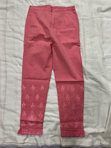 Pink Embroidered Pants