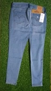 Levi's Brand New Sky Blue Women's Skinny Fit Stretch Bottom Zip Lock Pattern Jeans_32_KBSWJ35009