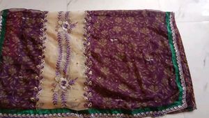 Beautiful White And Blue Coloured Saree.💙
