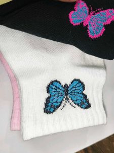 Butterfly Ankle Socks - Pack of 3 M 18 cm