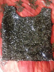 Red Black Net Lehenga