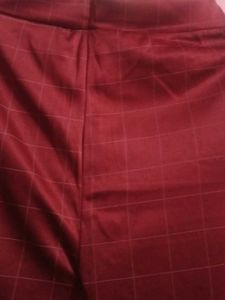 Burgundy Plaid Trousers