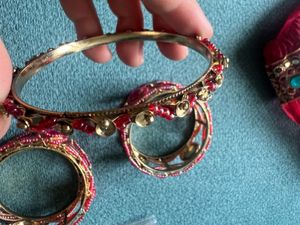 Pink &amp; Gold Bangle Set