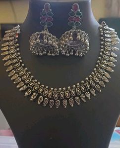 Oxidized Silver Necklace Set
