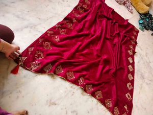 original mirror work saree