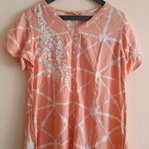 Peach kurta frm mohr