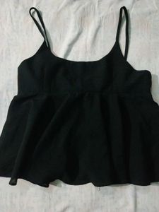 Black Flowy Backless Cami Top