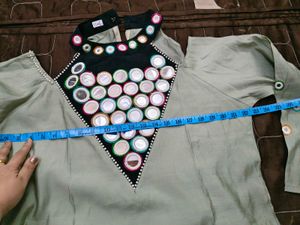 New stylish green cord set for women in XXL size