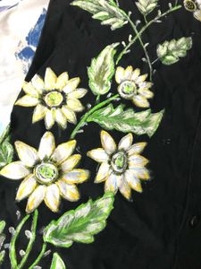 Hand Painted  Shirt Black Button-Down