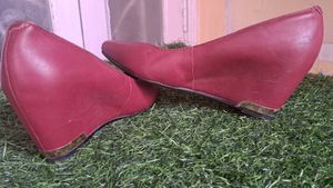 Burgundy Wedge Heel