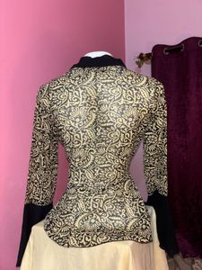 y2k floral semi sheer top