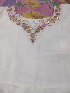 white gawn and colorfull duppata