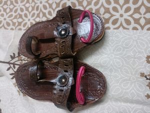 Leather Kola Puri Chappal For Baby Boy / Girls 6-12 Months Old Only Wore 2 Times