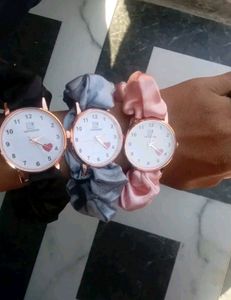 Girl Beautiful Scrunchies Belt Watches