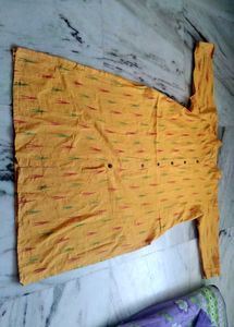 Mustard Ikat Print Kurti