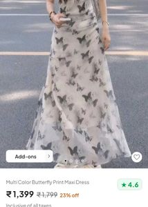 Butterfly Print Maxi Dress