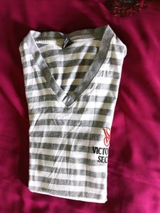 Full Sleeves T-Shirt - White&amp;Grey Striped