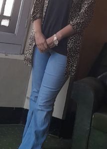 Jeans Along With Tiger Printed Short Shrug