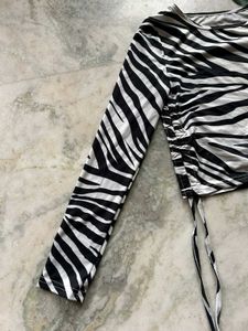 Zebra Print Long Sleeve Top