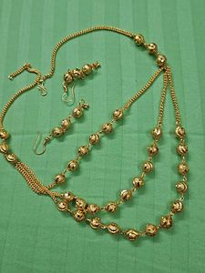 Gold-Tone Beaded 3-Strand Necklace