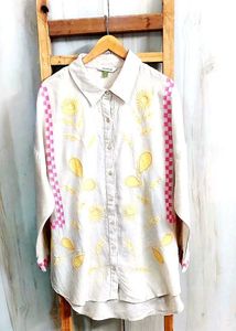 Embroidered Beige Shirt Size-54-Extra Large
