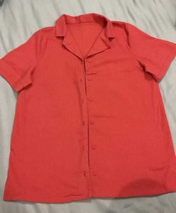 Coral Button-Down Shirt