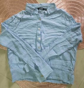 Button down shirt scrunch Top