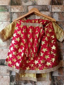 Rich Gold & Red 🍒 Sharara Set