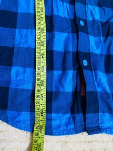 Blue Color Cotton Branded Shirt