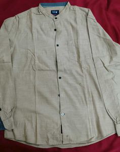 Casual Cotton Beige Shirt