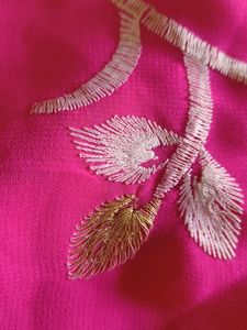 Elegant Pink Embroidered Saree
