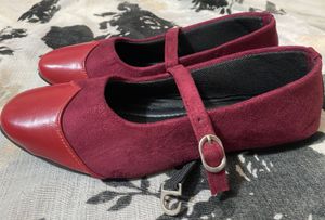 Silver Style Maroon Mary Janes