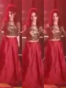 Sparkly Top &amp; Red Skirt Set