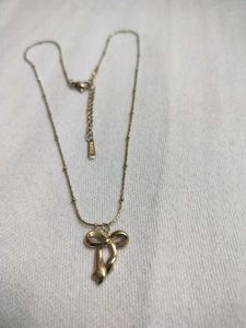 Anti Tarnish Bow Pendant Necklace