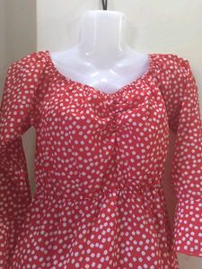 Red Polka Dot A-Line Mini Dress