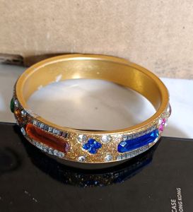Stylish One Piece Bangle With Stone Work...