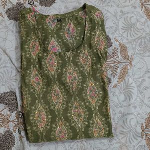 Green Printed Kurta Set