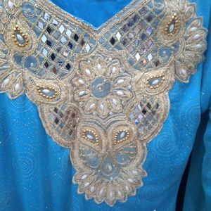 Sky Blue garara with kurti &amp; dupatta