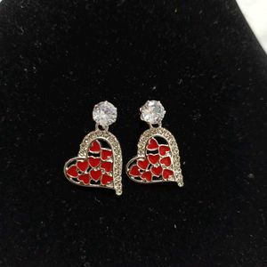Cluster Heart Drop Earrings