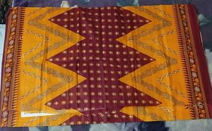 Elegant Yellow &amp; Maroon Printed Saree