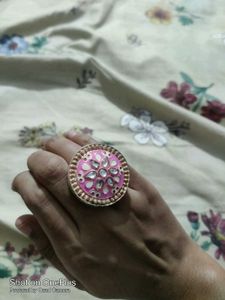 Pink Kundan Ring