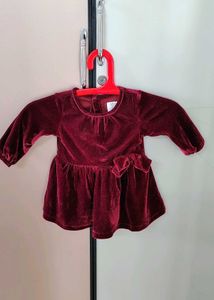Velvet Frock - (6 -12months)
