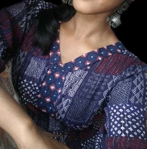 Ethnic Blue Printed Kurta