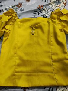 Yellow Puff Sleeve Top